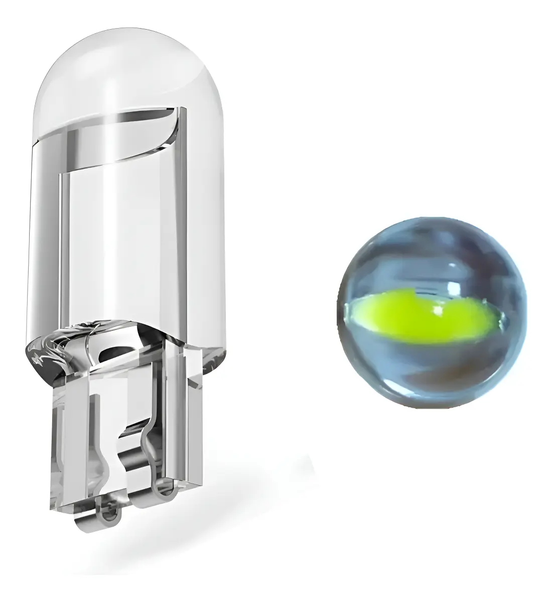 LAMPARA MUELITA LED VIDRIO BLANCA